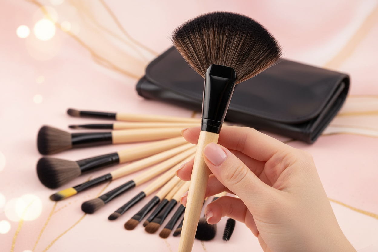 Makeupbørstesæt med 24 dele – Komplet kunstnersamling | Bristle & Bloom