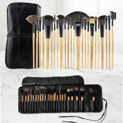 Makeupbørstesæt med 24 dele – Komplet kunstnersamling | Bristle & Bloom
